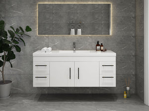 Elsa 60 inch Wall Mounted Modern Bathroom Vanity