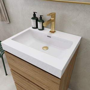 EA2- 24'' England Oak Modern Bathroom Vanity W/3 Drawers and Acrylic Sink