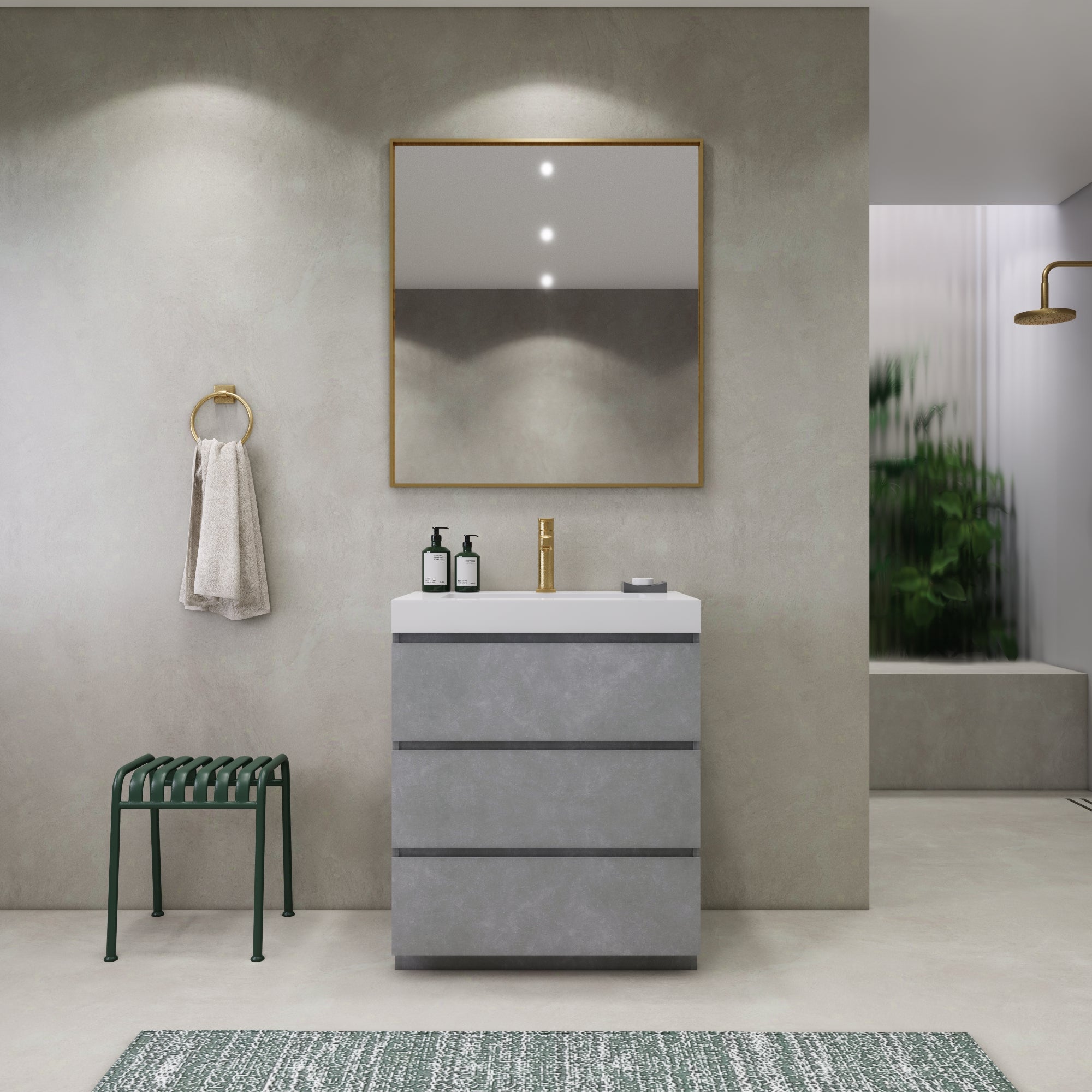 Kazai 3L Designer Bathroom Bin - Dark Grey