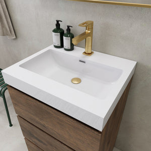 EA2- 24'' England Oak Modern Bathroom Vanity W/3 Drawers and Acrylic Sink