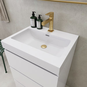 EA2- 24'' England Oak Modern Bathroom Vanity W/3 Drawers and Acrylic Sink