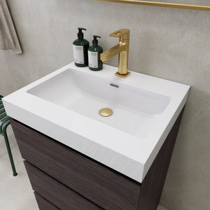 EA2- 24'' England Oak Modern Bathroom Vanity W/3 Drawers and Acrylic Sink