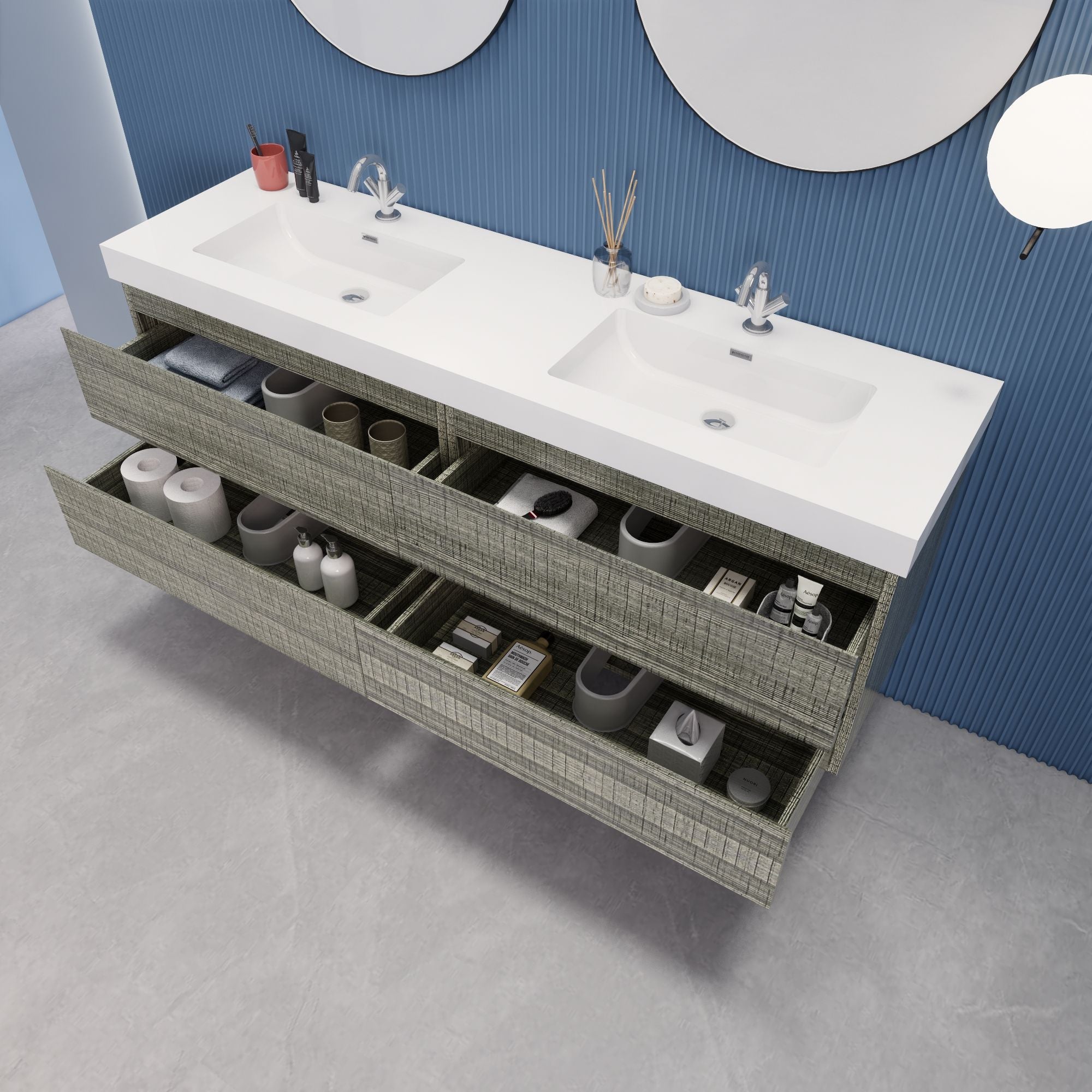 EB2 72 inch Floating Modern Bathroom Vanity