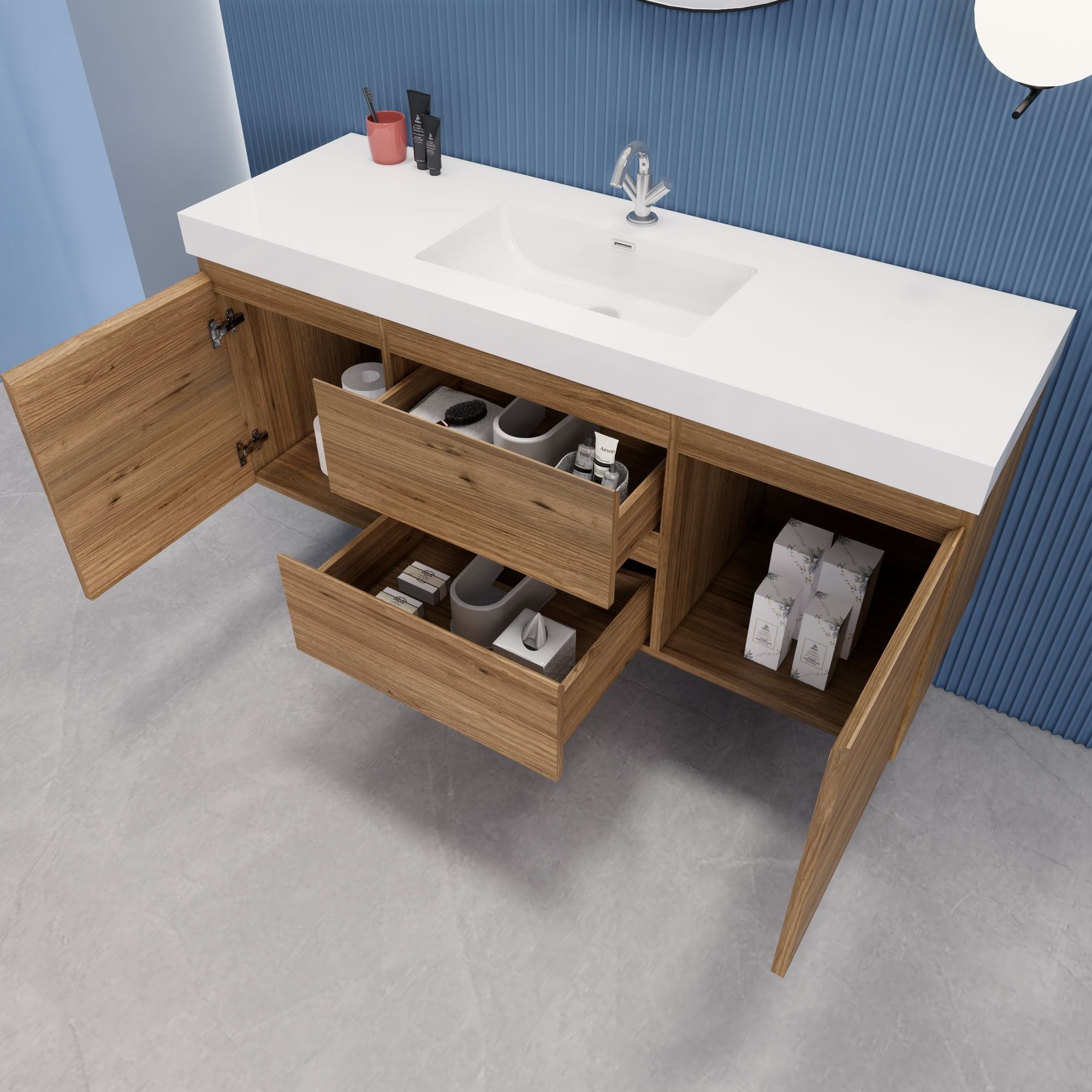 EB2 60 inch Single Floating Modern Bathroom Vanity