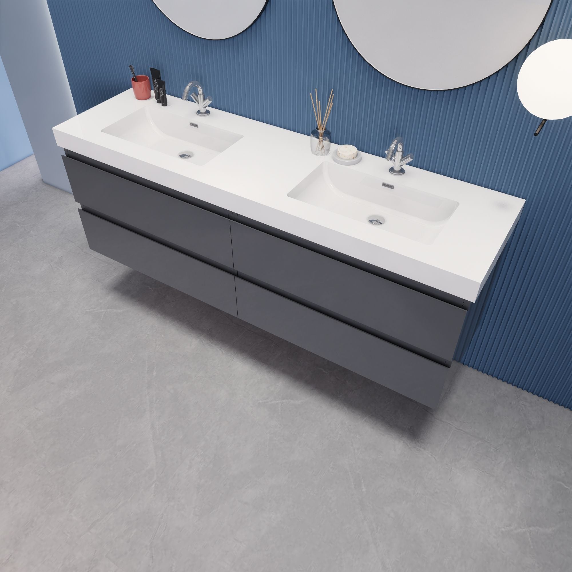 EB2 72 inch Floating Modern Bathroom Vanity