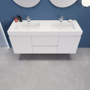 EB2 60 inch Double Floating Modern Bathroom Vanity