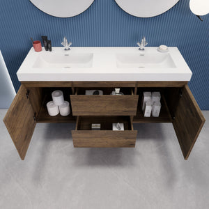 EB2 60 inch Double Floating Modern Bathroom Vanity