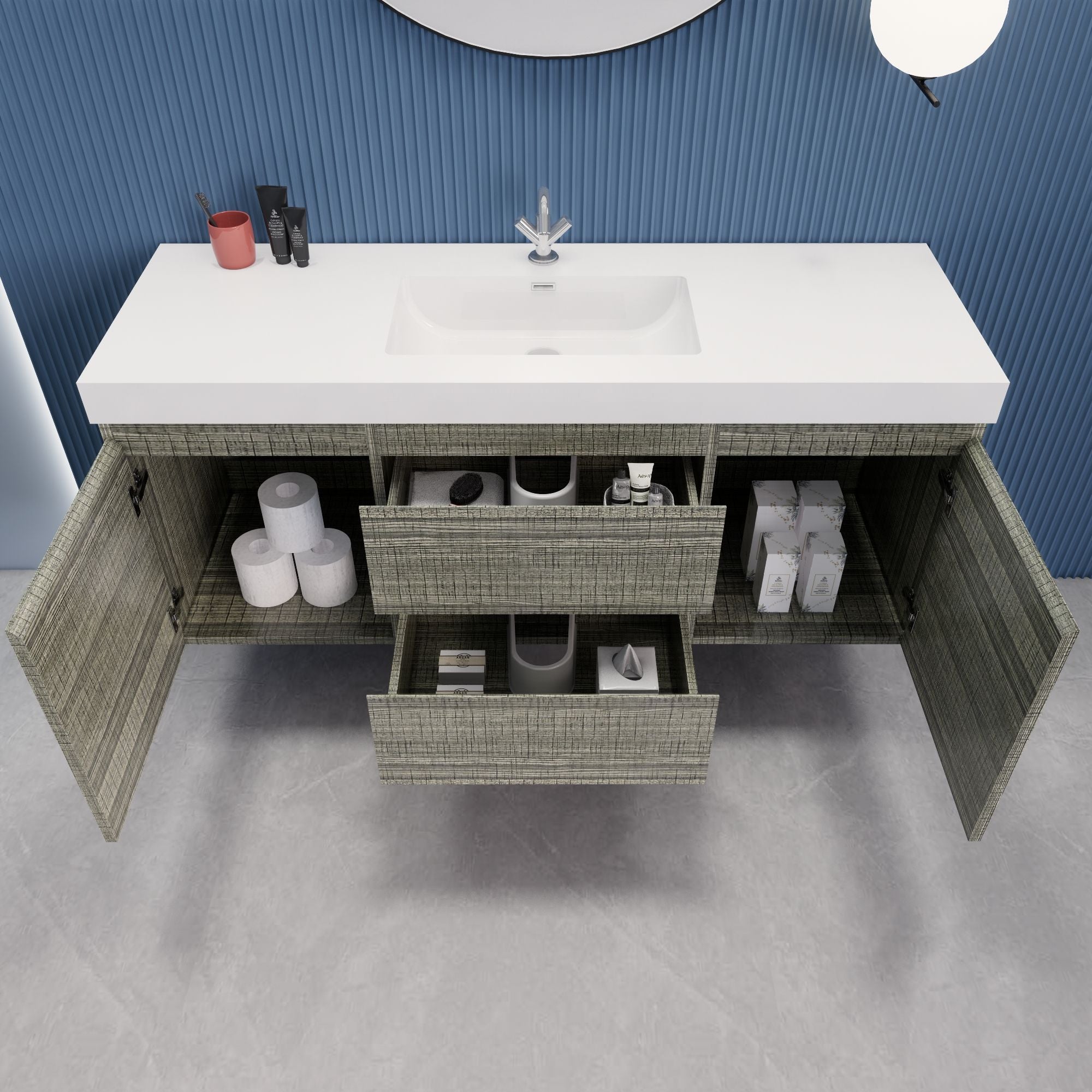 EB2 60 inch Single Floating Modern Bathroom Vanity