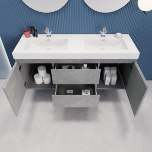 EB2 60 inch Double Floating Modern Bathroom Vanity