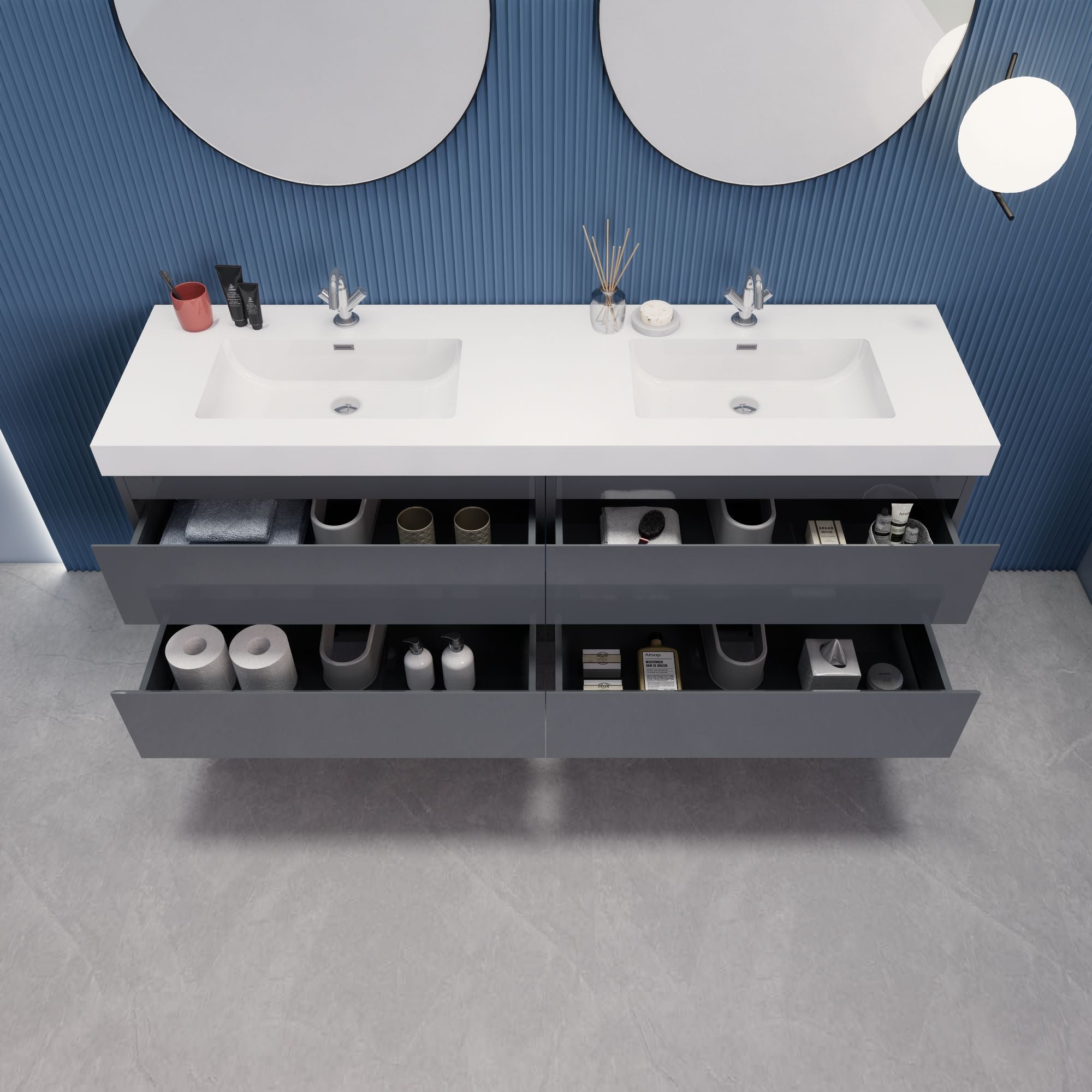 EB2 72 inch Floating Modern Bathroom Vanity