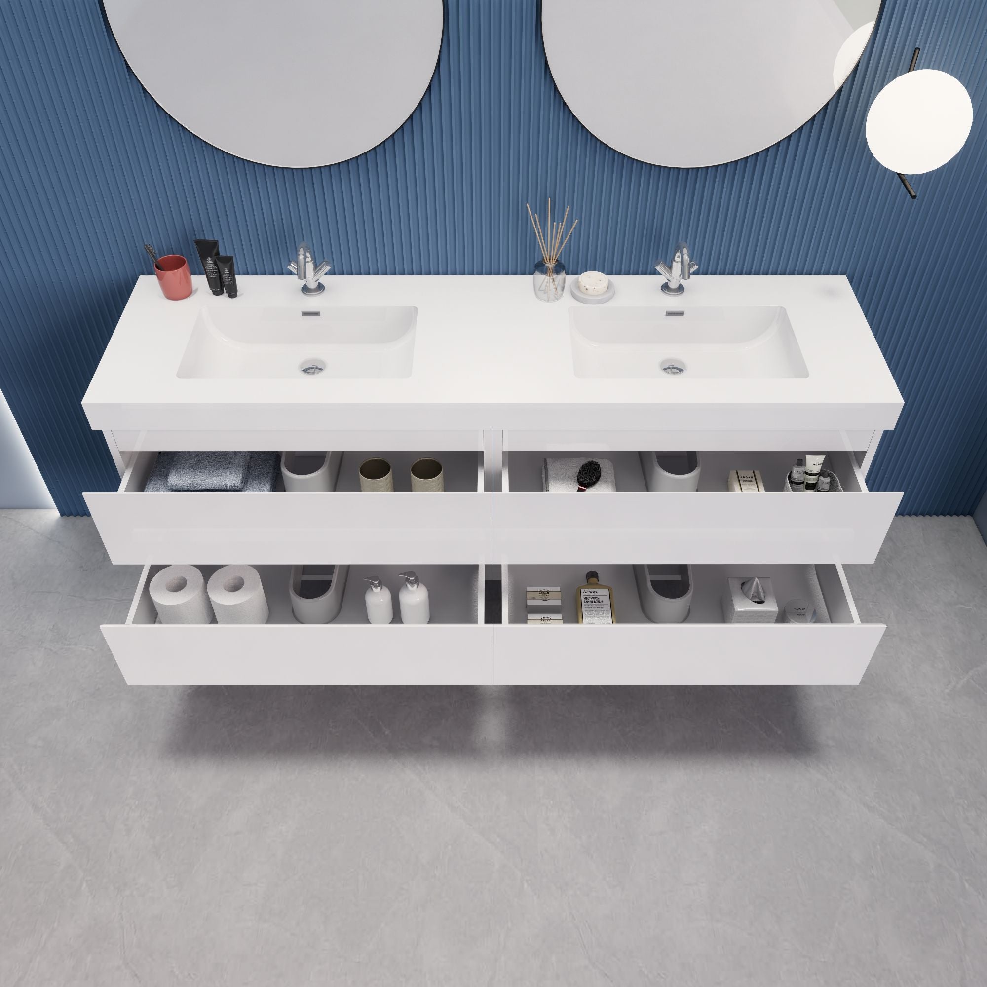 EB2 72 inch Floating Modern Bathroom Vanity