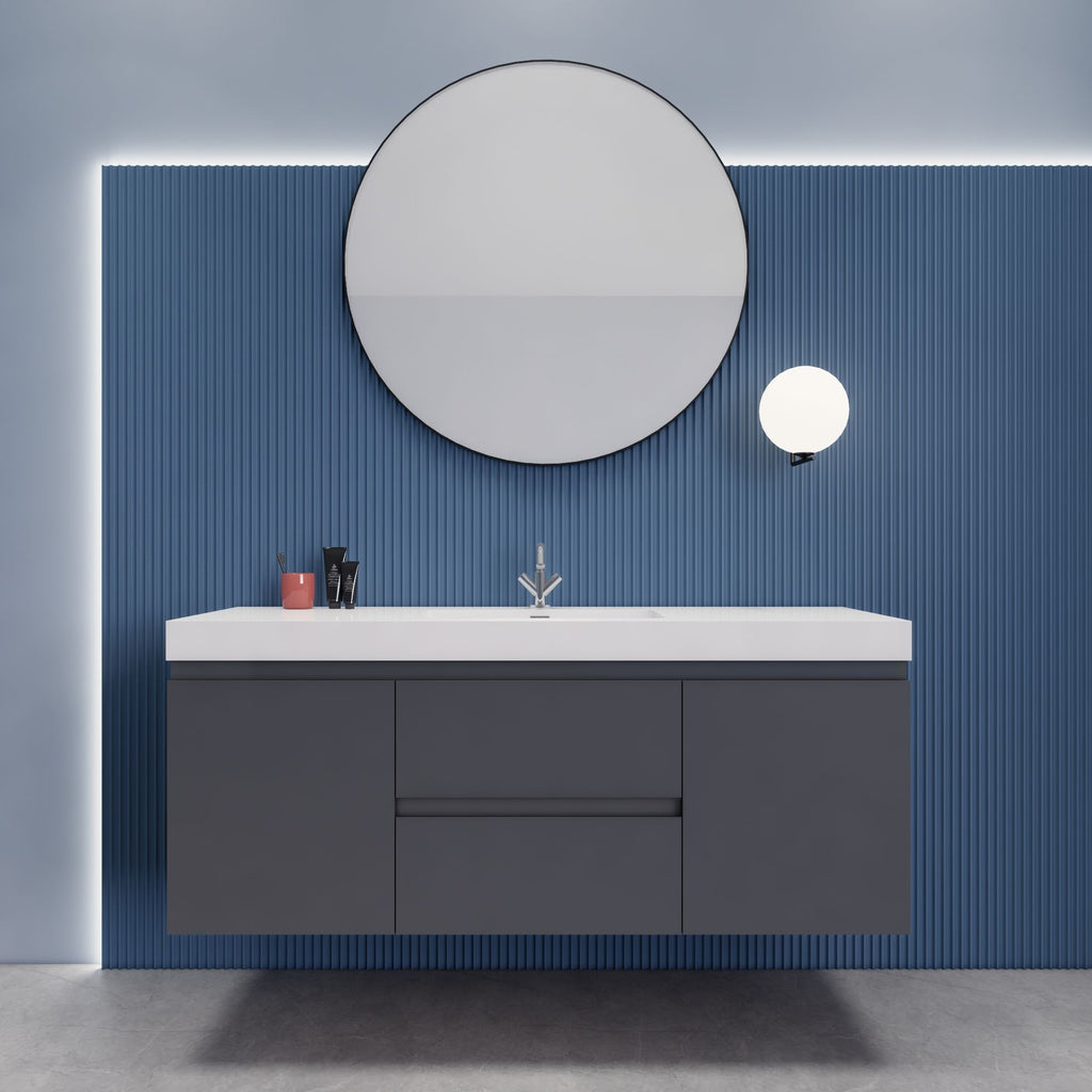 EA2- 60'' SINGLE Sink England Oak Modern Bathroom Vanity W/6 Drawers a –  Elsa Bath Inc