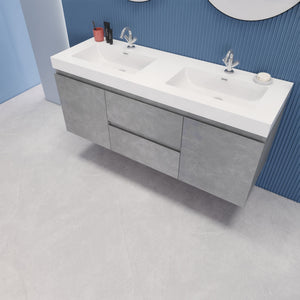 EB2 60 inch Double Floating Modern Bathroom Vanity