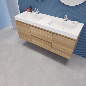 EB2 60 inch Double Floating Modern Bathroom Vanity