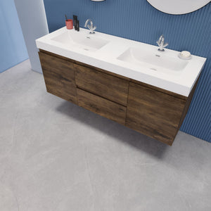 EB2 60 inch Double Floating Modern Bathroom Vanity