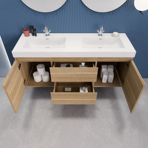 EB2 60 inch Double Floating Modern Bathroom Vanity