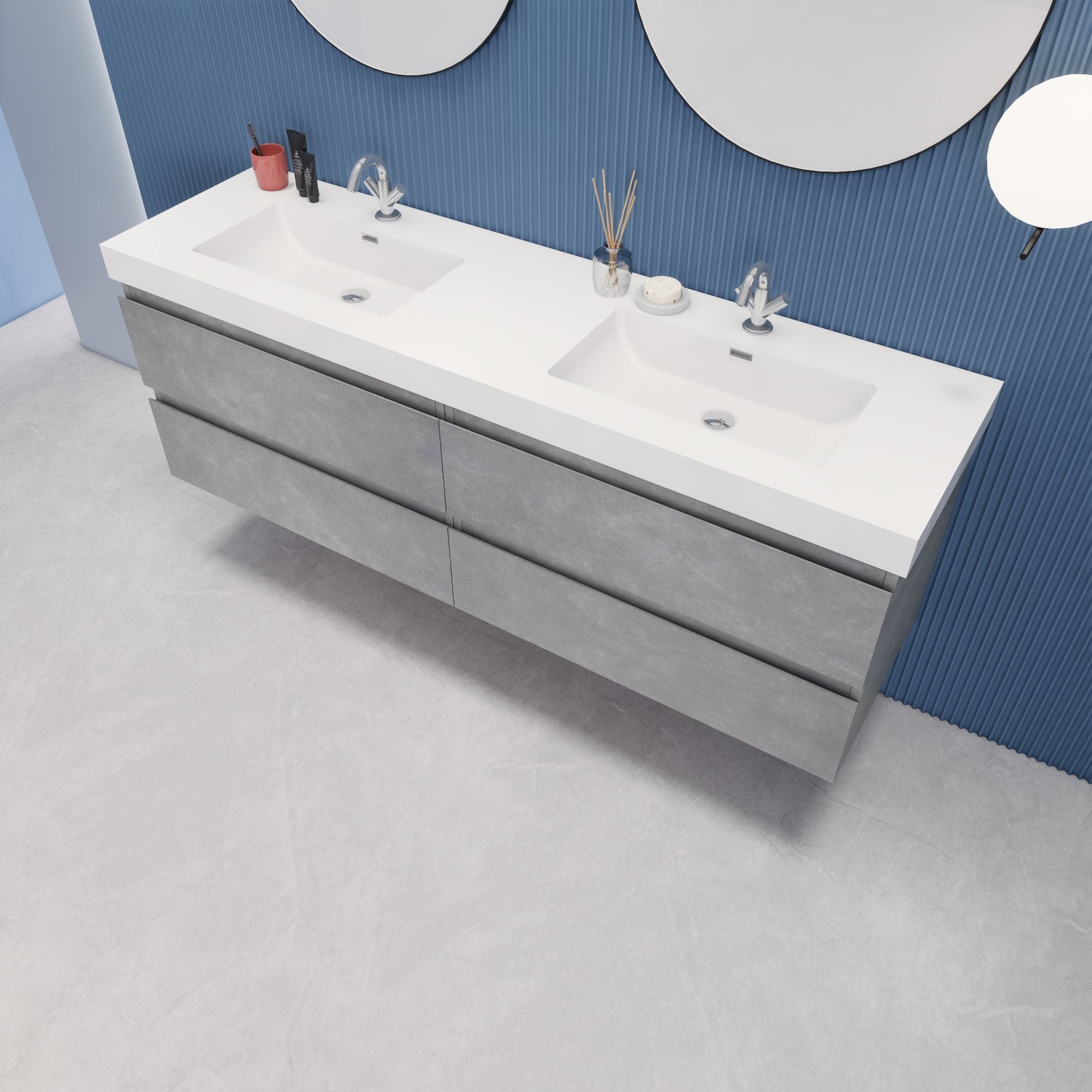 EB2 72 inch Floating Modern Bathroom Vanity