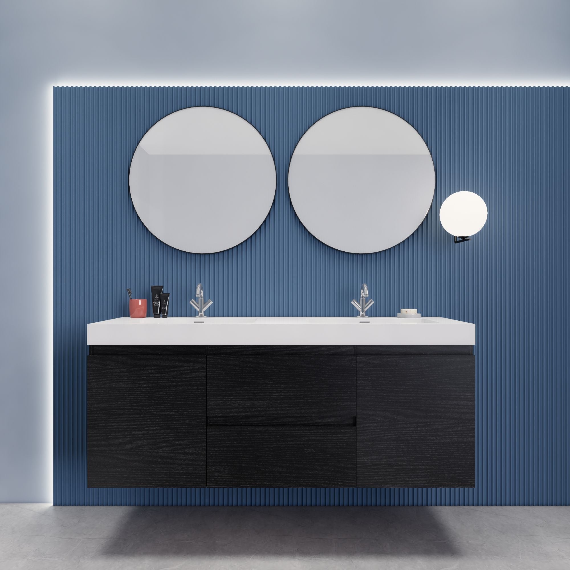 EB2 60 inch Double Floating Modern Bathroom Vanity