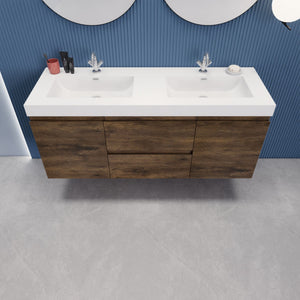 EB2 60 inch Double Floating Modern Bathroom Vanity