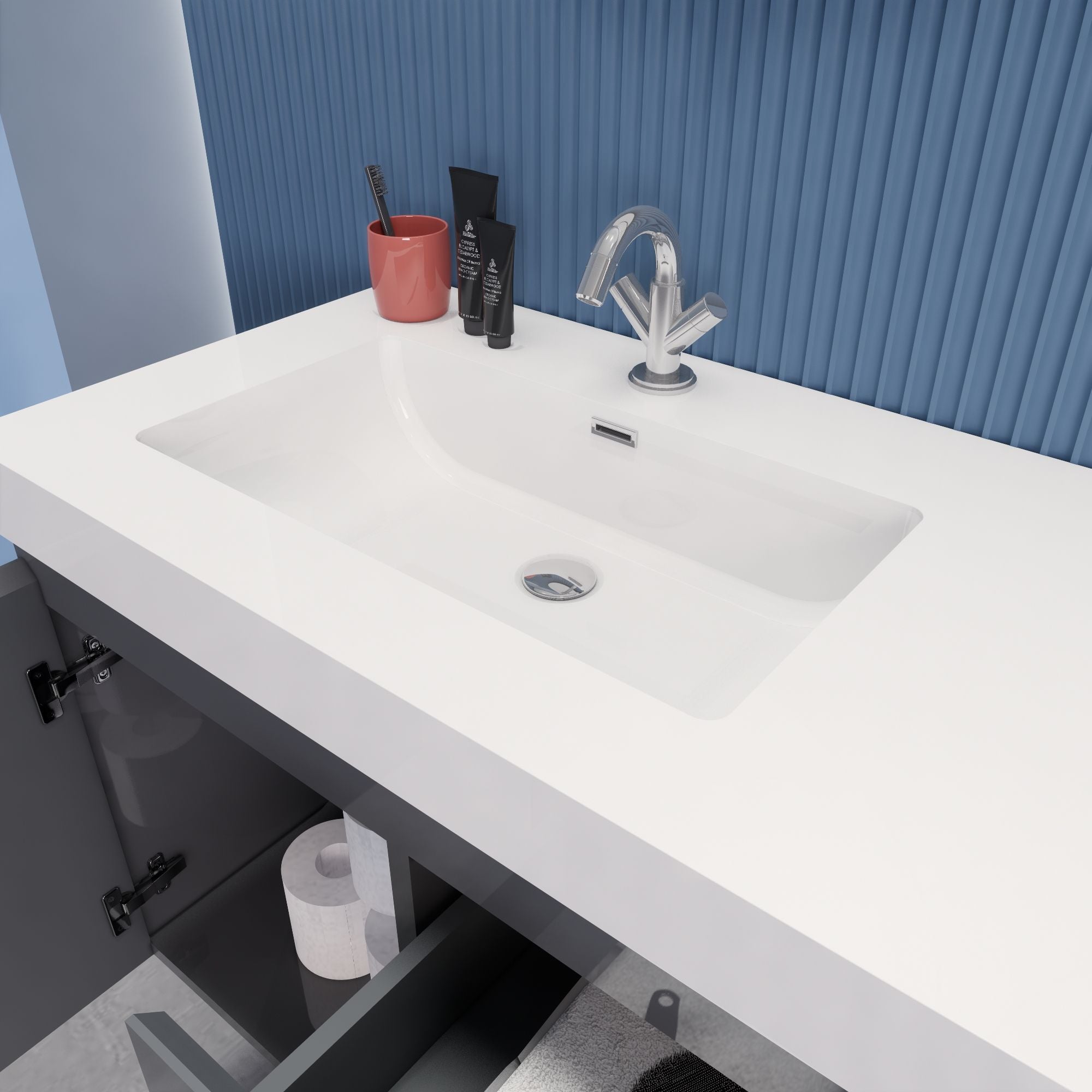 EB2 60 inch Double Floating Modern Bathroom Vanity