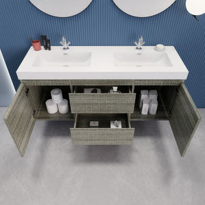 EB2 60 inch Double Floating Modern Bathroom Vanity