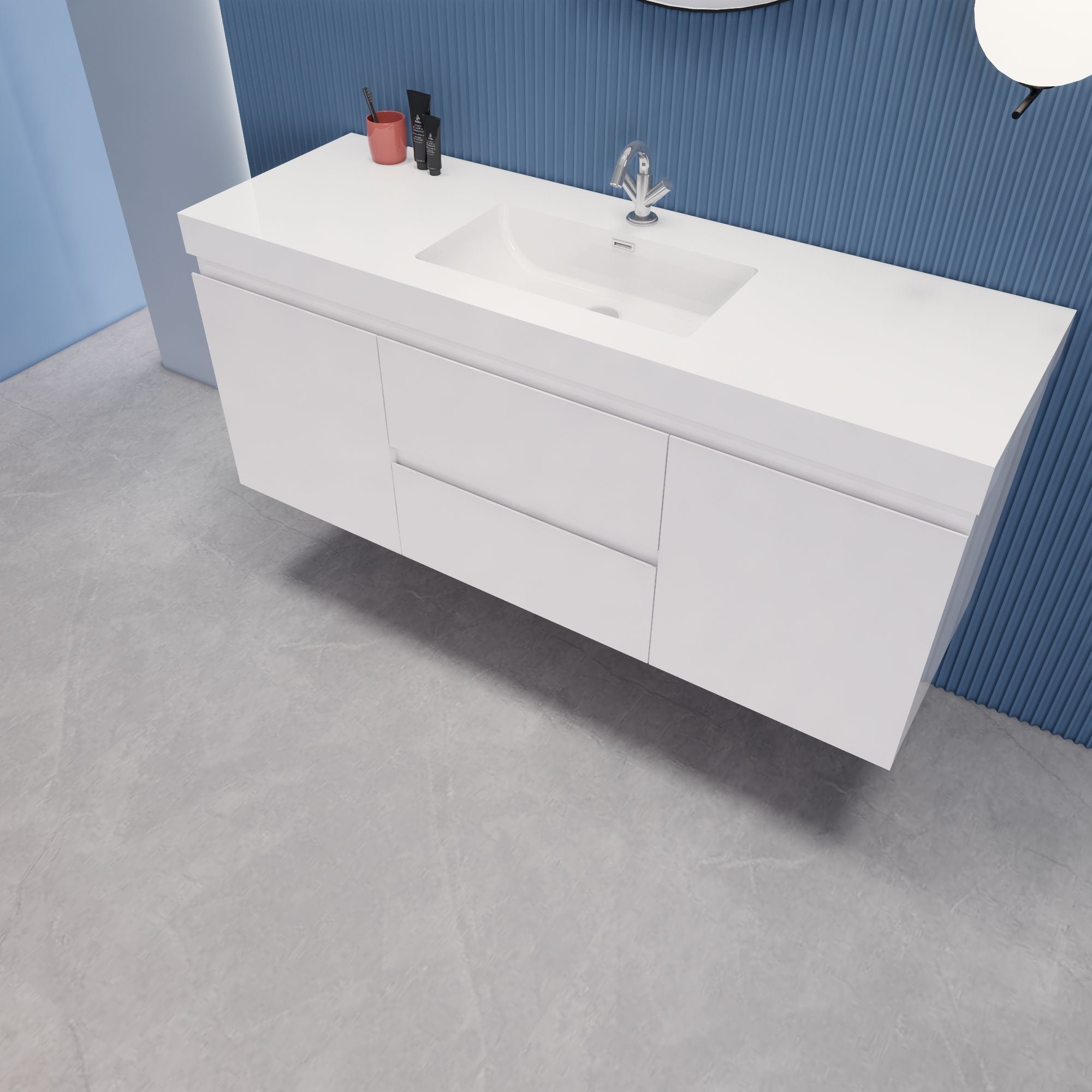 EB2 60 inch Single Floating Modern Bathroom Vanity