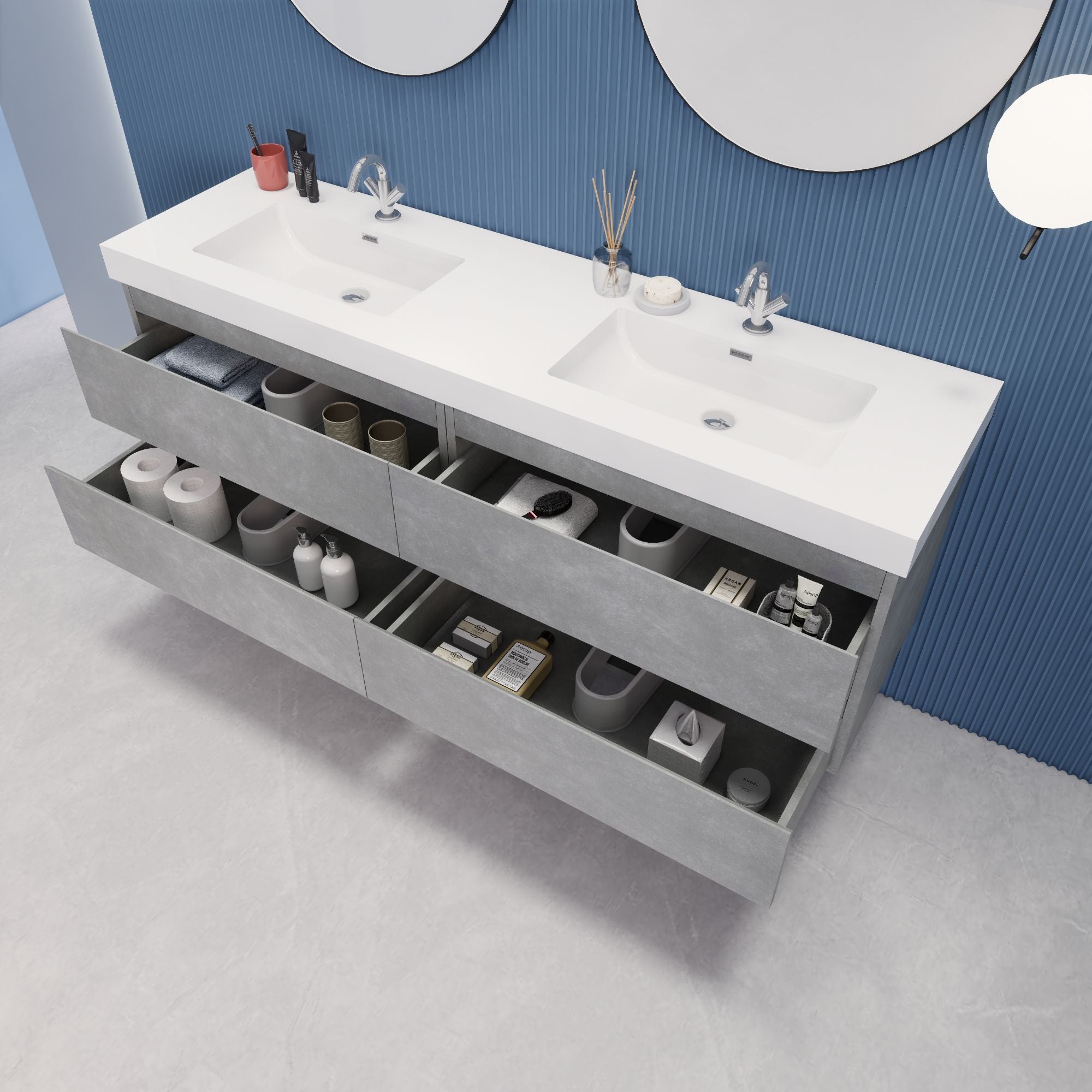 EB2 72 inch Floating Modern Bathroom Vanity