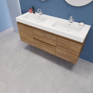 EB2 60 inch Double Floating Modern Bathroom Vanity