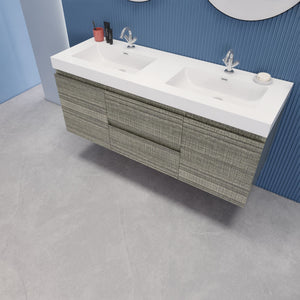 EB2 60 inch Double Floating Modern Bathroom Vanity