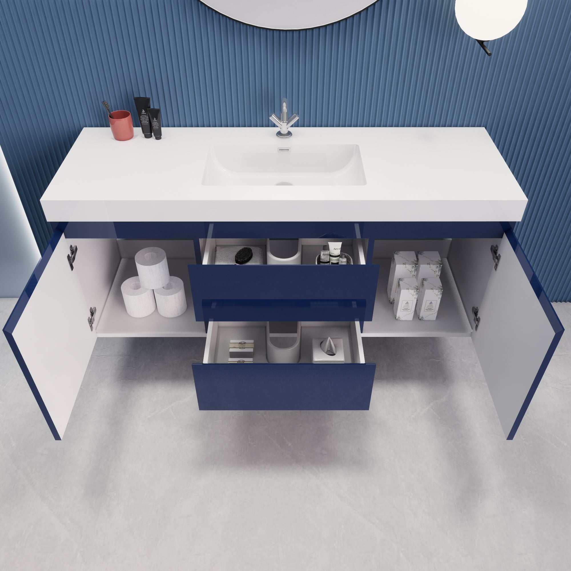 EB2 60 inch Single Floating Modern Bathroom Vanity