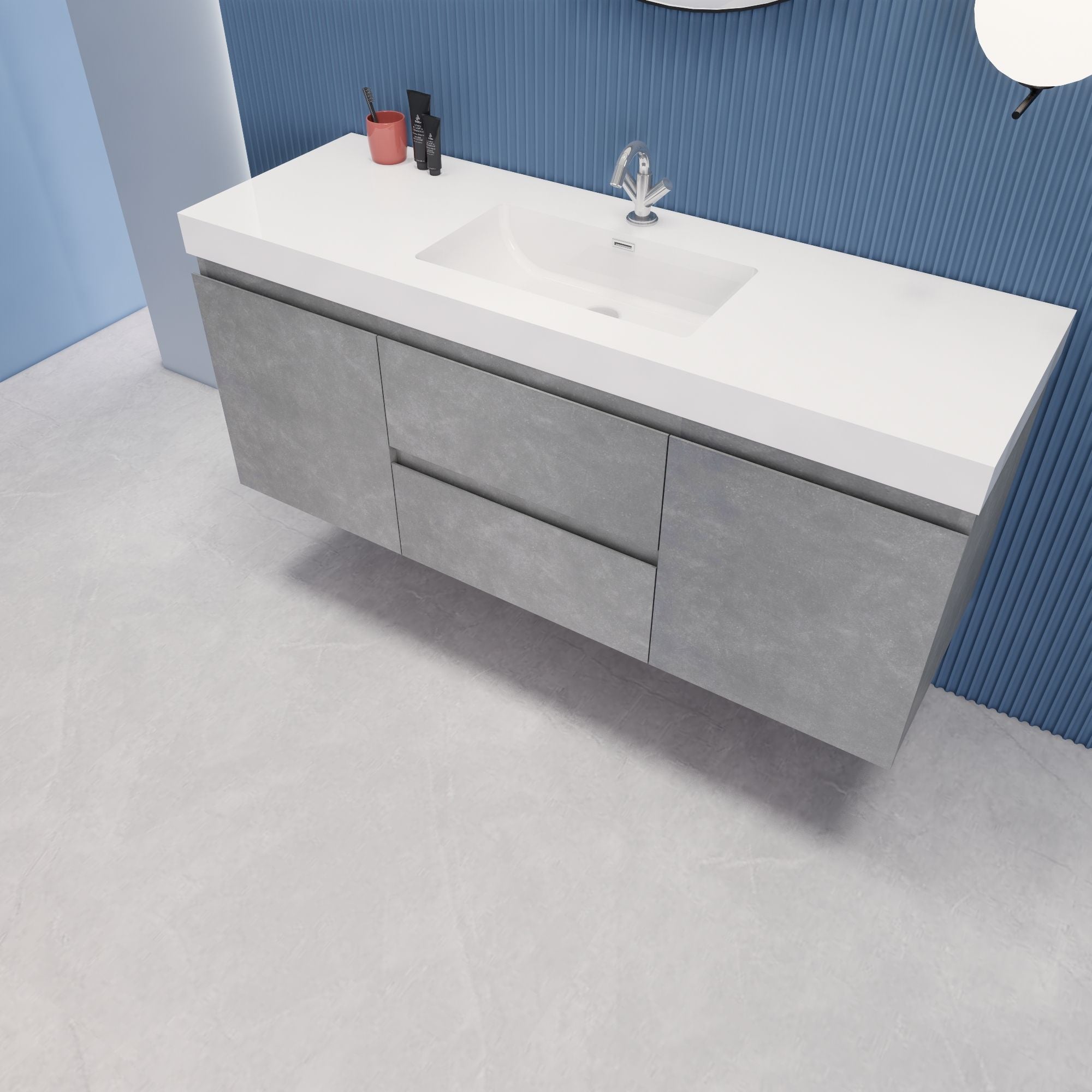 EB2 60 inch Single Floating Modern Bathroom Vanity