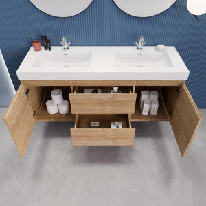 EB2 60 inch Double Floating Modern Bathroom Vanity