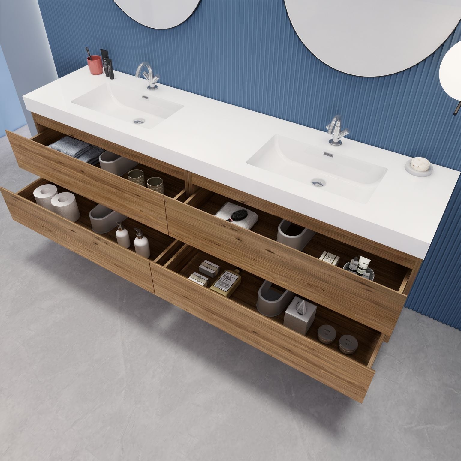 EB2 84 inch Floating Modern Bathroom Vanity – Elsa Bath Inc