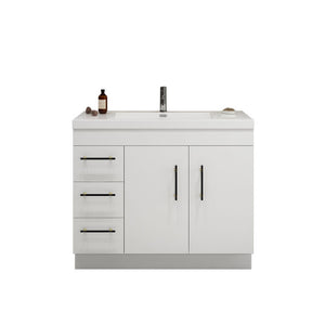 Elsa 42 inch Free Standing Modern Bathroom Vanity with Left Side Drawers