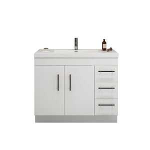 Elsa 42 inch Free Standing Modern Bathroom Vanity with Right Side Drawers