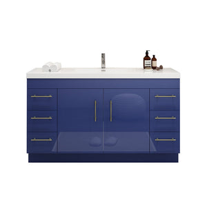 Elsa 60 Inch Free Standing Modern Bathroom Vanity - Single Sink